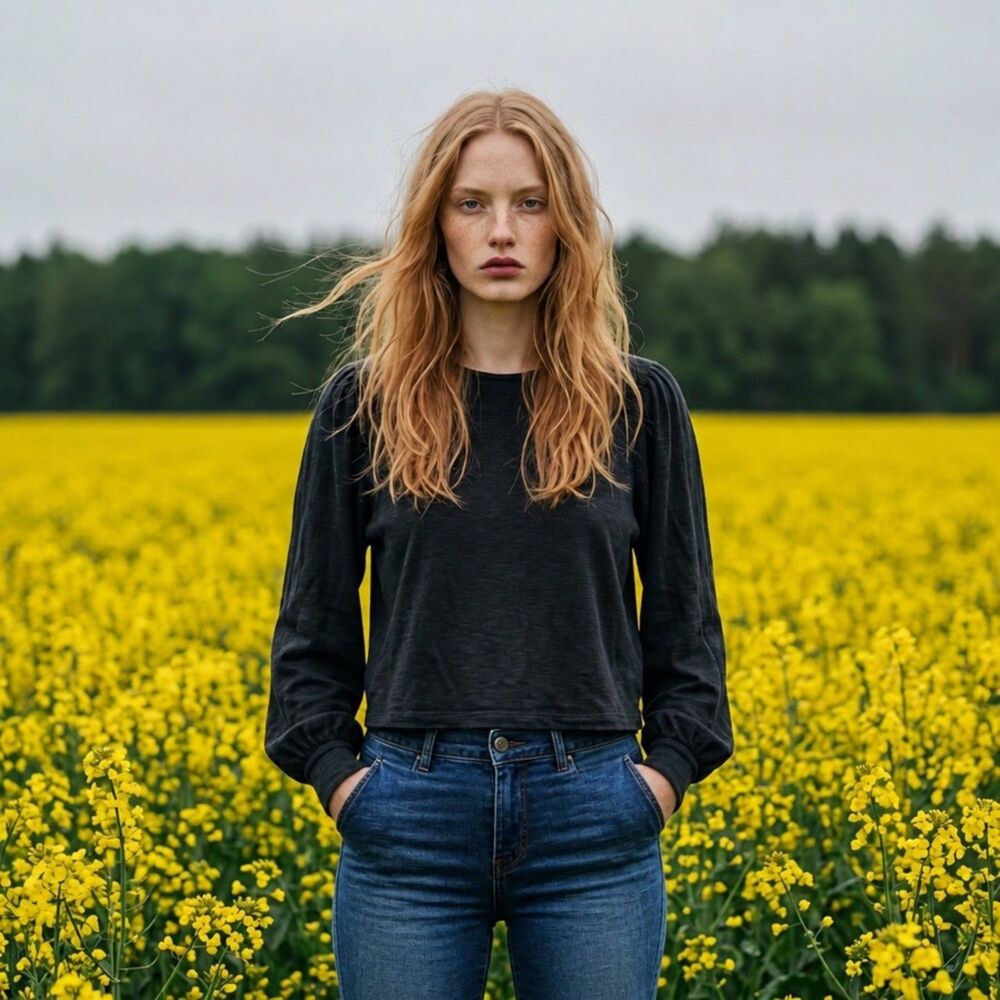 Free People Top Small Waffle Knit‎ Boho Balloon Sleeve Cropped Navy Long Sleeve